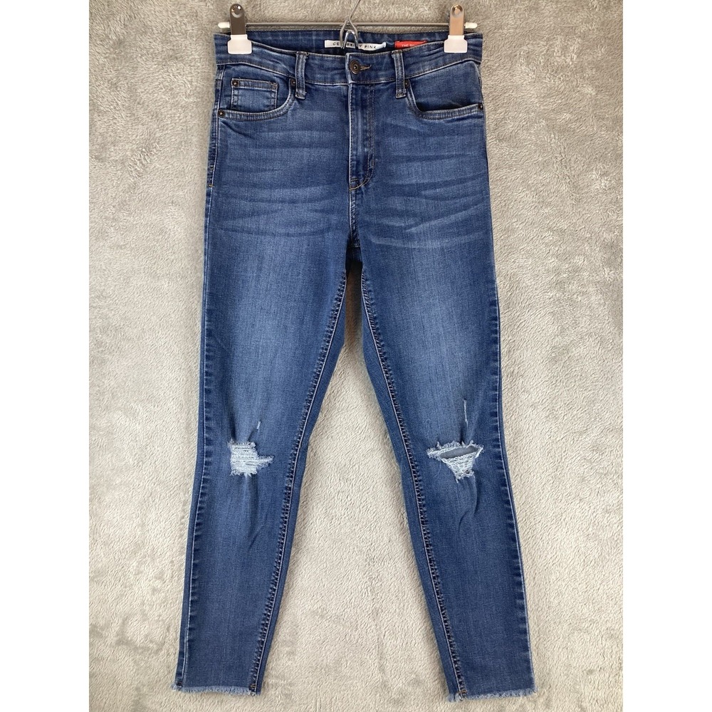Celebrity Pink Jeans Womens 5 / 27 Blue Denim The Spice Distressed Whiskered